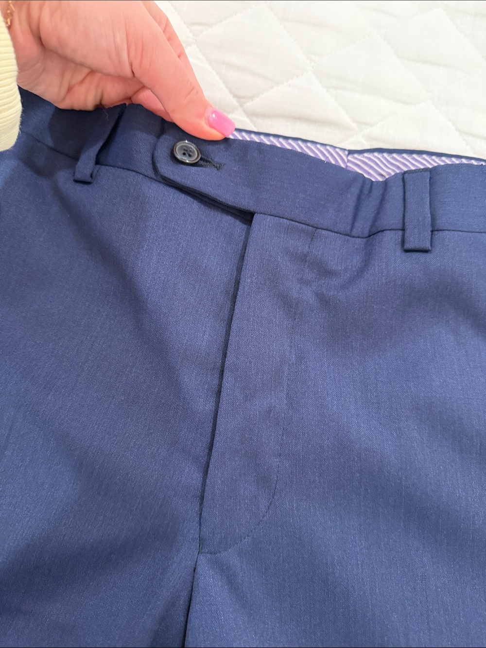 Classic Navy Men's Dress Pants - Modern Straight Fit - Picture 4 of 6